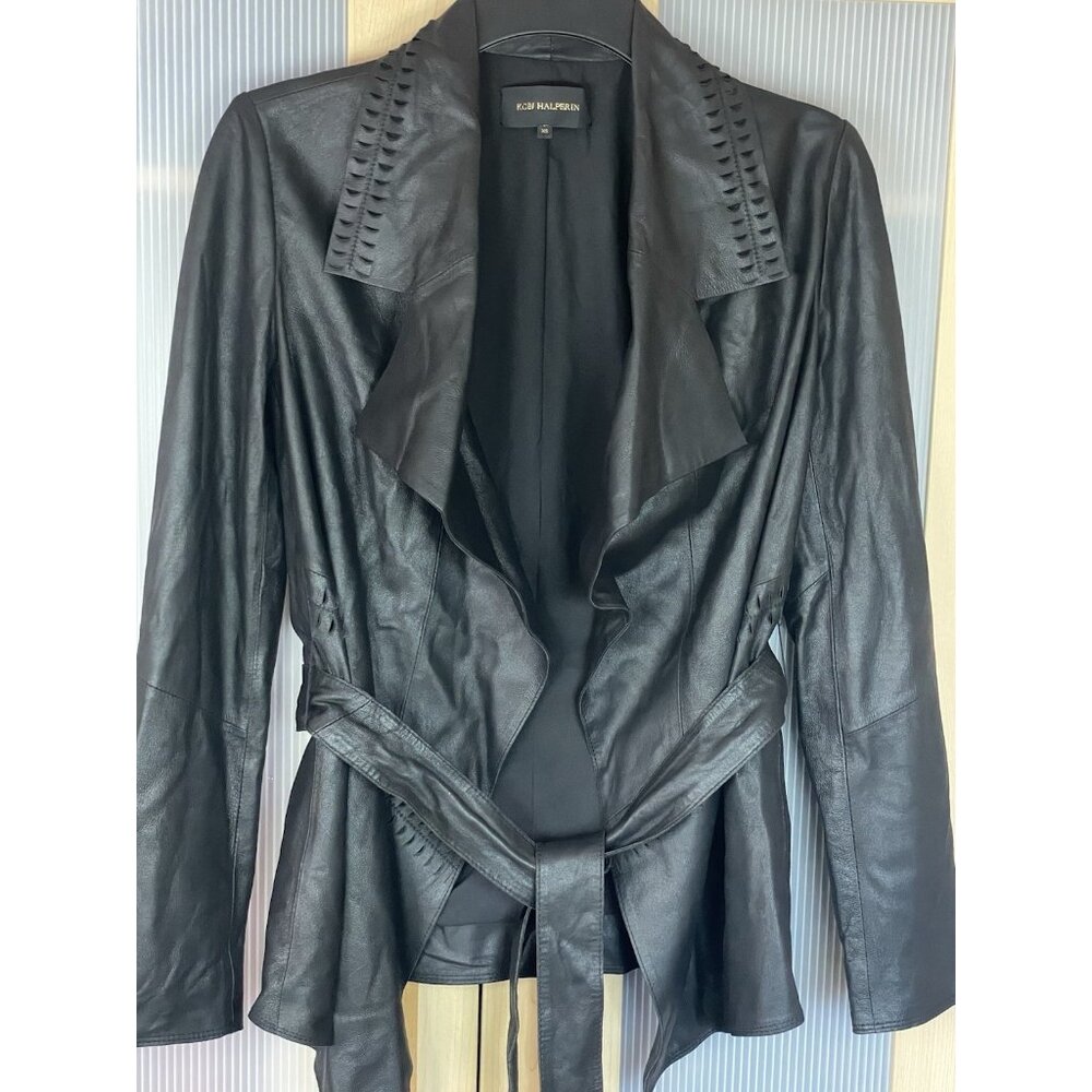 KOBI HALPERIN Black 100% Lamb Leather Designer Jacket Sz XS Moto Goth‎ Casual